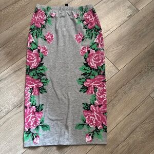 Topshop digital rose print skirt